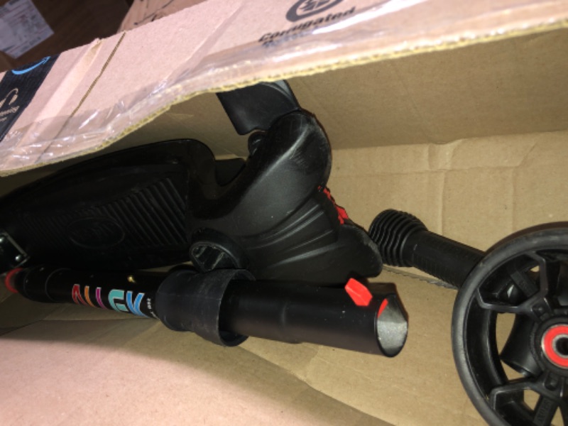 Photo 1 of Allek Kick Scooter B02, Lean 'N Glide Scooter with Extra Wide PU Light-Up Wheels and 4 Adjustable Heights for Children from 3-12yrs (Black)