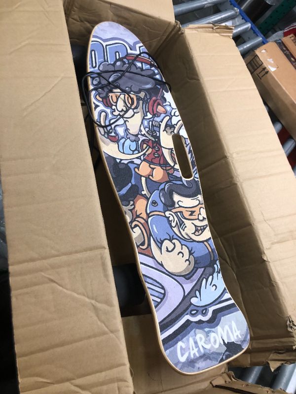 Photo 3 of **READ NOTES BEFORE PURCHASE**
Caroma Electric Skateboards for Adults, 700W Brushless Motor, 18.6MPH Top Speed, 12 Miles Max Range, 3 Speed Modes, Electric Skateboard with Remote, Electric Longboard Suitable for Adults & Teens 700W Graffiti Blue