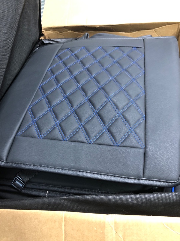 Photo 1 of Coverado Leather Seat Covers, Waterproof Luxury Leatherette Car Seat Cushions for Front and Rear 5 Pcs, Stylish Seat Protectors Auto Accessories Universal Fit Most Sedans, SUVs and Trucks, Black Black FullSet