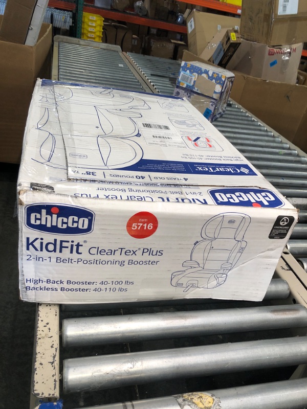 Photo 1 of Chicco KidFit ClearTex Plus 2-in-1 Belt-Positioning Booster Car Seat, Backless and High Back Booster Seat, for Children Aged 4 Years and up and 40-100 lbs. | Drift/Grey KidFit Plus with ClearTex® No Chemicals Drift/Grey