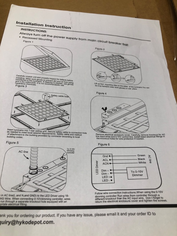 Photo 3 of [6 Pack] 2x2 LED Flat Panel Light - 3CCT [3000K/4000K/5000K], TRIAC Dimmable 40W 5000LM, Recessed Back-Lit Led Drop Ceiling Lights, DustProof LED Troffer Fluorescent Replacement Fixture ETL Listed 3000K/4000K/5000K 6PACK