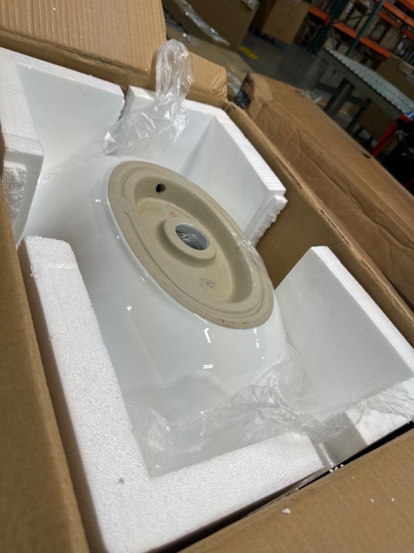 Photo 3 of ***DAMAGED***
 Oval Bathroom Vessel Sink, 20.5'' x 12.6'' Modern Above Counter Vanity Bowl, White Ceramic Porcelain Art Basin Sinks with Pop Up Drain Combo