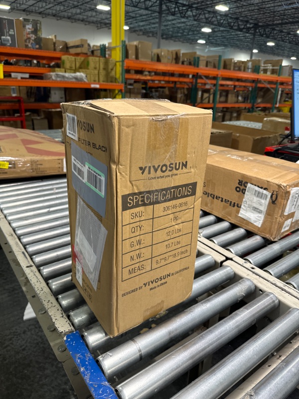 Photo 3 of VIVOSUN 6 Inch Air Carbon Filter Smelliness Control with Australia Virgin Charcoal for Inline Fan, Grow Tent Smelliniss Scrubber, Pre-Filter Included, Reversible Flange 6"x 18", Black 6 Inch Black