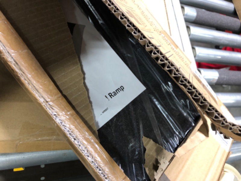 Photo 1 of Ruedamann Threshold Ramp, Aluminum with 600lbs Load Capacity, Portable and Anti-Slip Surface, Wheelchair Ramp for Doorway, 10L x 31.5W Inch, Black 10"L x 31.5"W