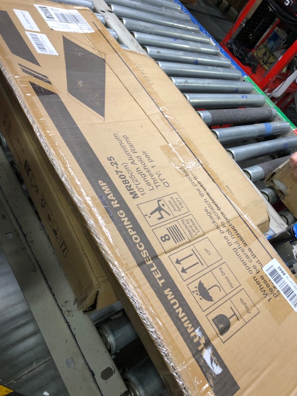 Photo 2 of Ruedamann Threshold Ramp, Aluminum with 600lbs Load Capacity, Portable and Anti-Slip Surface, Wheelchair Ramp for Doorway, 10L x 31.5W Inch, Black 10"L x 31.5"W