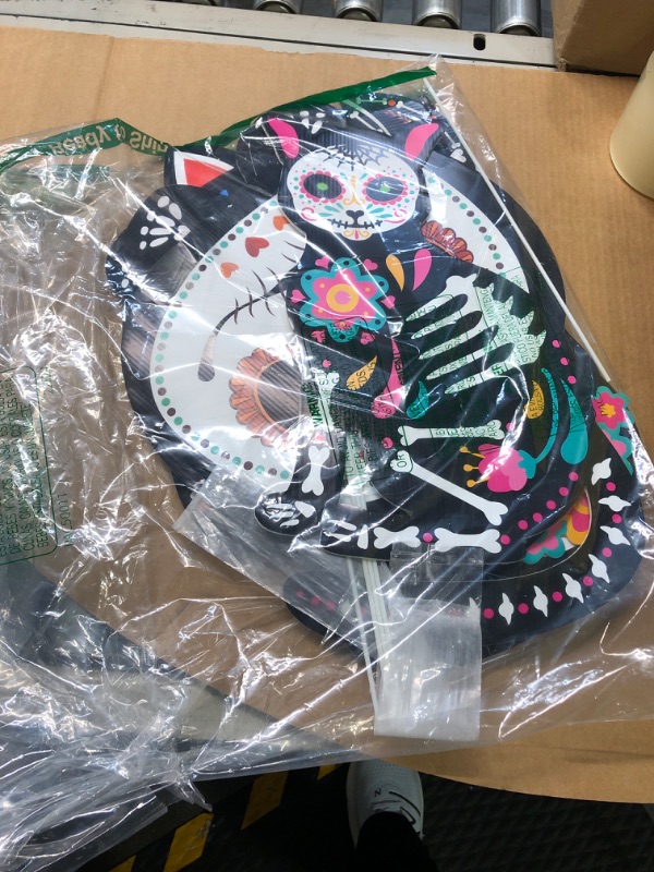 Photo 1 of 8 Pieces Halloween Decorations Outdoor Yard Signs with Stakes, Day of The Dead Party Supplies Sugar Skull Skeleton Cat Owl Garden Lawn Decor for Scary Halloween Party
