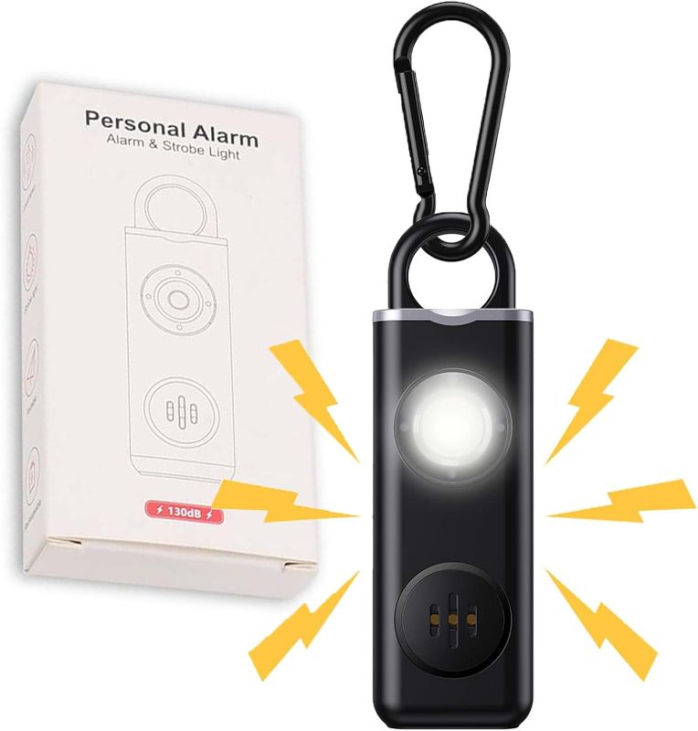 Photo 1 of AMIR Personal Alarm Keychain for Women Safety - Loud 130 dB Siren with Strobe Light and Carabiner - Helps Women, Children, Men, Seniors, Elderly Emergency Call