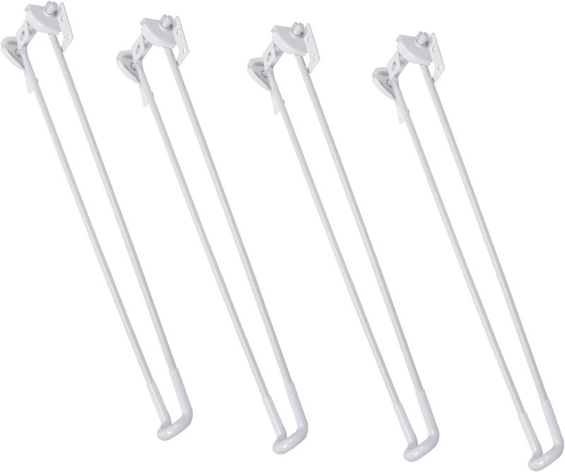 Photo 1 of MEETWARM 16" Foldable Hairpin Legs, White Metal Folding Table Legs, DIY Furniture Legs for Coffee End Tables Side Table Laptop Table Mini Desk, with Rubber Pads & Screws, Set of 4
