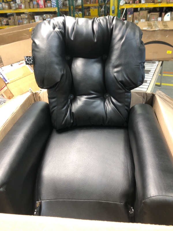 Photo 2 of 
THE CREW FURNITURE Traditional Kids Recliner, Toddler Ages 1-5 Years, Pu Faux Leather, Black