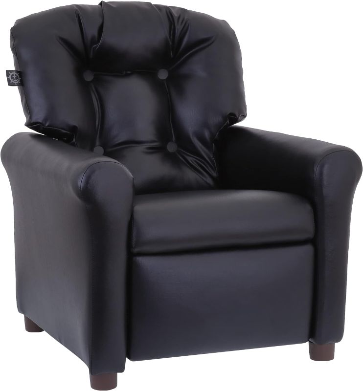 Photo 1 of 
THE CREW FURNITURE Traditional Kids Recliner, Toddler Ages 1-5 Years, Pu Faux Leather, Black