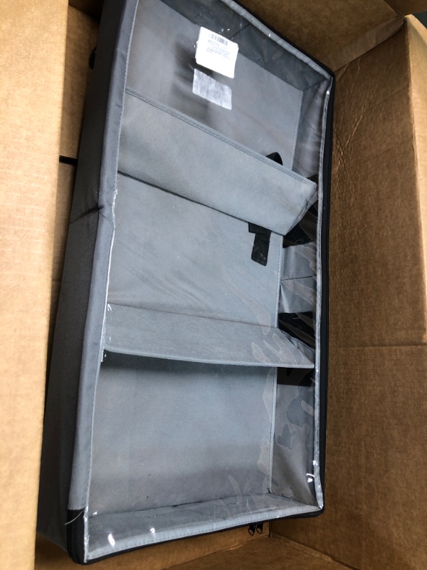 Photo 1 of 3rd Generation Under Bed Storage with Wheels 2-in-1 Underbed Storage Bins Containers Label Shoe Storage Organizer Drawer Bag Clear Window Solid Fabric for Bedroom Clothes Shoe Blanket (one-grey) one grey