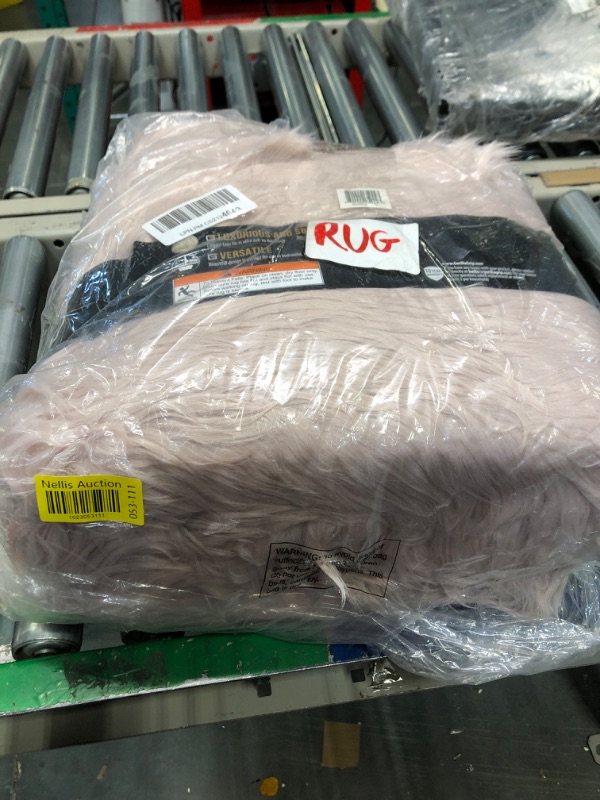 Photo 1 of Gorilla Grip Fluffy Faux Fur Rug, Machine Washable Soft Furry Area Rugs, Rubber Backing, Plush Floor Carpets for Baby Nursery, Bedroom, Living Room Shag Carpet, Home Decor, 2x8 Runner, Dusty Rose 2 x 8 Feet Dusty Rose