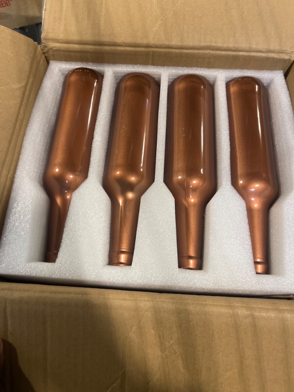 Photo 3 of 12 Pcs 17 oz Wine Bottles Wedding Vases for Centerpiece Empty Glass Containers Vintage Bottles Reusable Storage Vase for Flowers Wedding Reception Party Favor Baby Shower DIY Crafts(Rose Gold