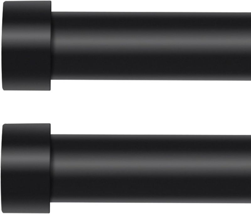 Photo 1 of 
Roll over image to zoom in







4 VIDEOS
OLV Black Curtain Rods for Window 48-84 inch, Adjustable Single Window Rods With End Cap Design Finials,1 inch Diameter,Matte Black,Set of 2