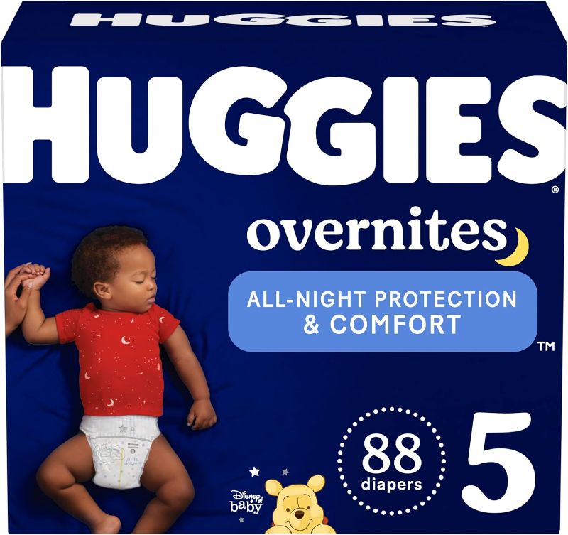 Photo 1 of Huggies Overnites Nighttime Baby Diapers, Size 5 (27+ lbs), 88 Ct