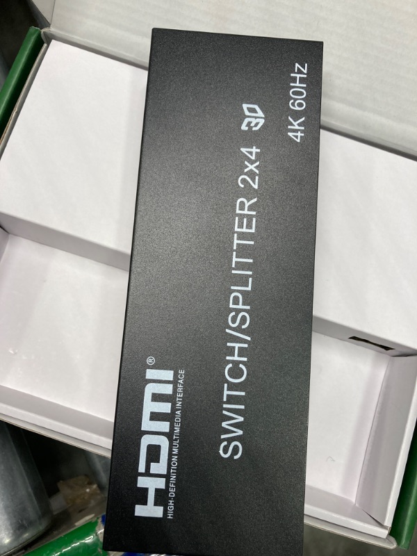 Photo 1 of 4K@60Hz HDMI Switch Splitter 2 in 4 Out with Remote, avedio links 2x4 HDMI Splitter Switcher 4K with SPDIF & 3.5mm Audio,Support 4K,3D,1080p,HDCP2.2,HDR 10 for PS4,Xbox,Fire Stick,etc