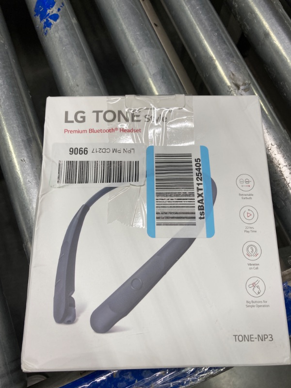 Photo 2 of LG TONE Wireless Stereo Headset with Retractable Earbuds NP3, Black TONE-NP3