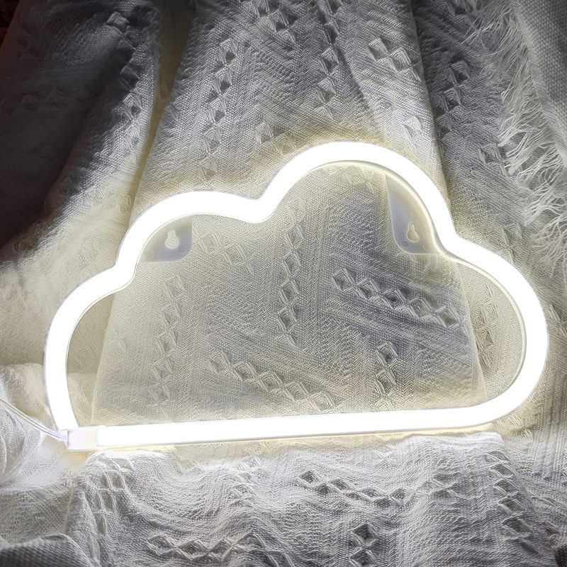 Photo 1 of 
Roll over image to zoom in







2 VIDEOS
Cloud Neon Signs, LED Cloud Neon Light for Wall Decor, Battery or USB Powered Cloud Sign Shaped Decoration Wall Lights for Bedroom Aesthetic Teen Girl Kid Room Christmas Birthday Wedding Party White