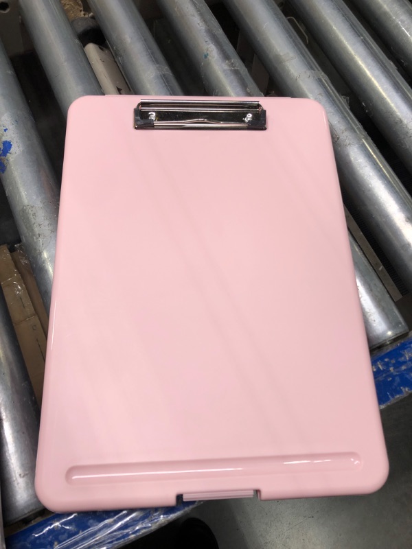 Photo 1 of Hongri 8.5 x 11 Clipboard with Storage, Folder Nursing Clipboards Side Opening, Heavy Duty Clipboard with Dual Compartment Storage Box, Smooth Writing for Work, Office & School Supplies(Pink)