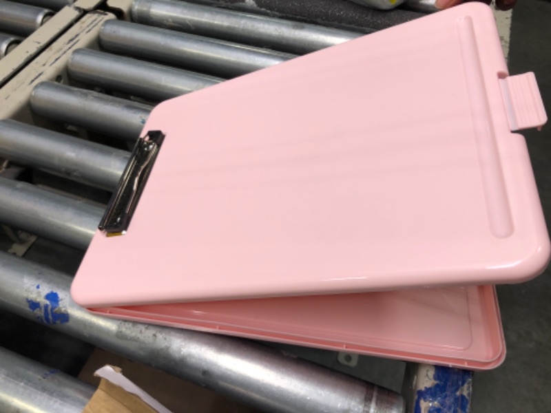 Photo 4 of Hongri 8.5 x 11 Clipboard with Storage, Folder Nursing Clipboards Side Opening, Heavy Duty Clipboard with Dual Compartment Storage Box, Smooth Writing for Work, Office & School Supplies(Pink)