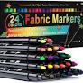 Photo 1 of Fabric Markers Permanent for Clothes, 24 Colors Fabric Pens No Bleed, Fine Tip for Kids, Non-Toxic Markers Paint for Tote Bag White Shirt Baby Bibs Shoes