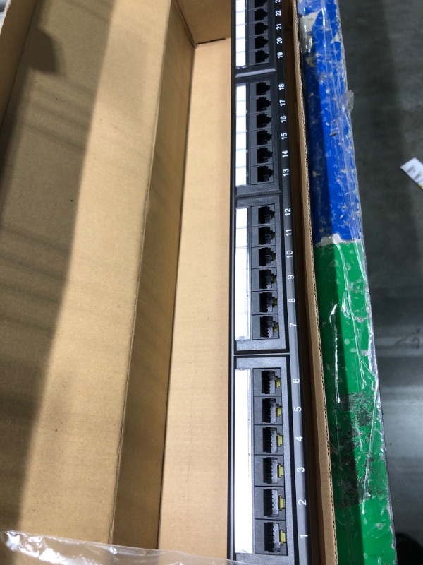 Photo 2 of Patch Panel 24 Port Cat6 10G Support, Network Patch Panel UTP 19-Inch, Wallmount or Rackmount 1U Ethernet Patch Panel Punch Down Block for Cat6, Cat5e, Cat5 Cabling