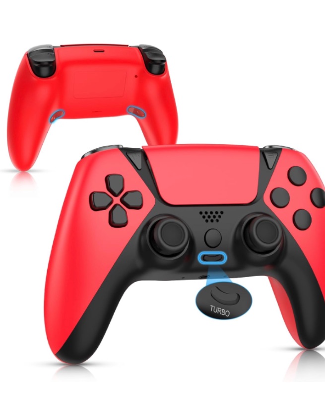 Photo 1 of Wiv77 Ymir Controller for PS4 Controller, Gaming Controller for Playstation 4 Controller,Control Ps4 with Rapid Fire/Programming Functions,Scuf Controller Compatible with PS4/Pro/Slim/Steam,Magma Red