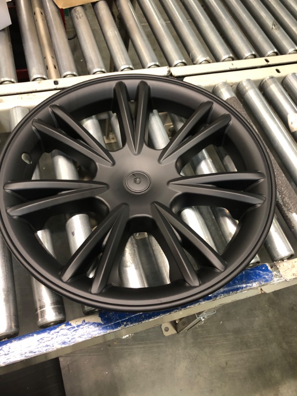Photo 1 of Tesla Model Y Matte Black ABS Hubcaps 19 Inch Wheel Covers 4 Pcs Rim Protector Gemini Wheel Cover Replacement Compatible with Model Y (Sport Style) Sport Style 19 Inch