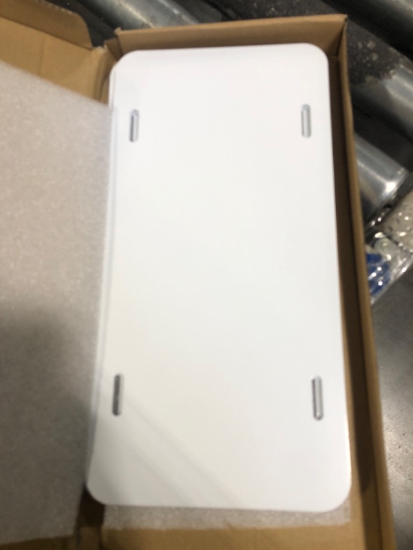 Photo 1 of 10 Pack Sublimation License Plate Blanks,Heat Thermal Transfer Sheet DIY Picture Sublimation Blank,Metal Aluminum Automotive License Plate Plates Tag for Custom Design Work - White THK-0.45mm (10Pack)