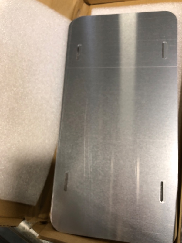 Photo 1 of 10 Pack Sublimation License Plate Blanks,Heat Thermal Transfer Sheet DIY Picture Sublimation Blank,Metal Aluminum Automotive License Plate Plates Tag for Custom Design Work - White THK-0.45mm (10Pack)