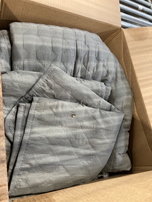 Photo 2 of ***DIRTY BOX*** WDCOZY Dark Grey Quilt King Size Bedding Sets with Pillow Shams, Lightweight Soft Bedspread Coverlet, Quilted Blanket Thin Comforter Bed Cover, All Season Spring Summer, 3 Pieces, 104x90 inches Dark Grey King