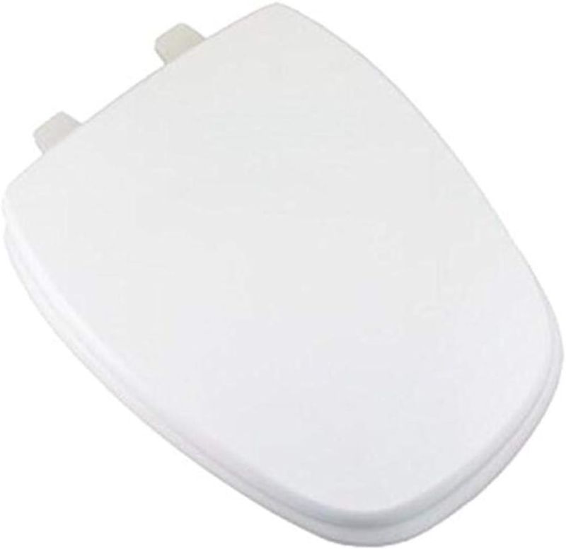 Photo 1 of ***DAMAGE BOX***PlumbTech 187-00 Deluxe Wood Elongated Square Front Toilet Seat with Adjustable Hinge, White