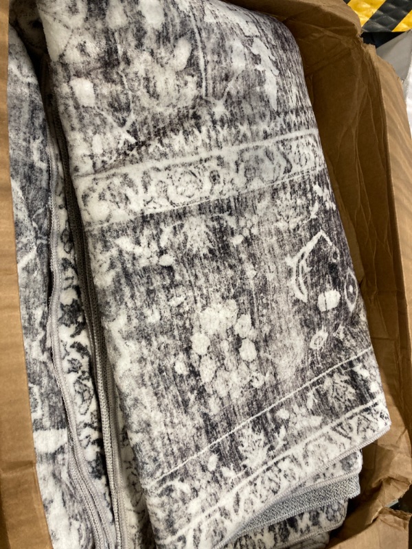 Photo 1 of ***THE MEASUREMENTS ARE UNKNOWN / product similar to the original photo*** RUUGME Washable  Area Rugs - Large Rugs for Living Room Stain Resistant Carpet Vintage Rugs for Bedroom with Non Slip Backing Home Decor Floor Decoration Mat Grey