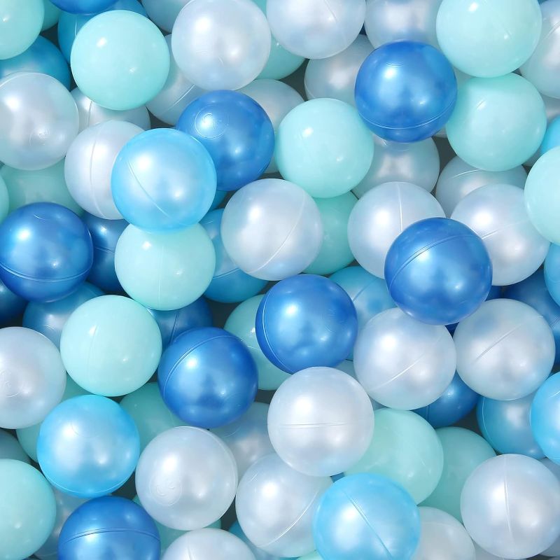 Photo 1 of *** SMALL*** Ball Pit Balls Play Balls -100PCS Pearl 4 Blue Colors Ocean Balls BPA&Phthalate Free Non-Toxic Crush Proof Soft Plastic Ball Pit for Toddlers 1-3 Kids Birthday Pool Tent Party