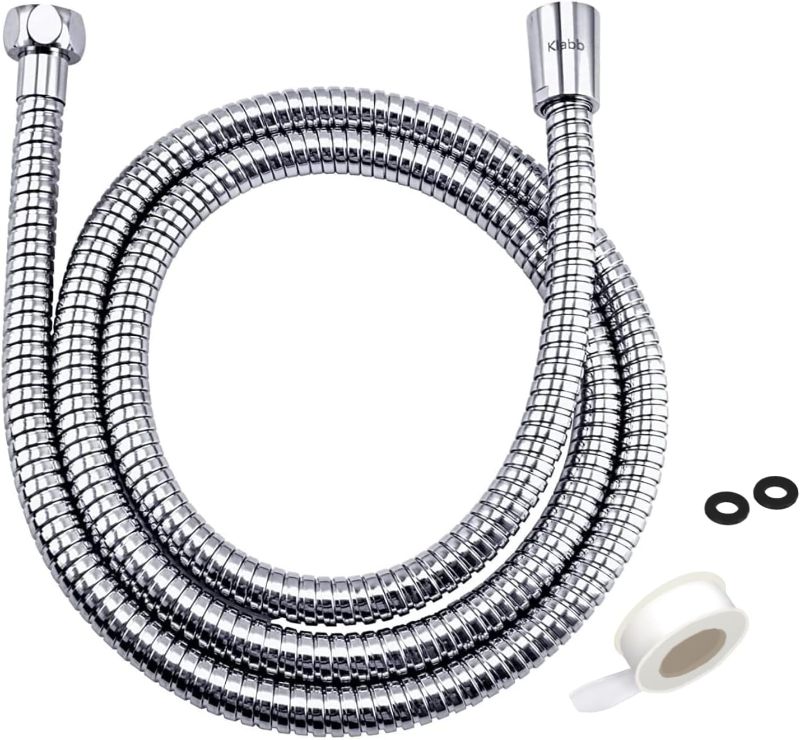 Photo 1 of  96 inches Extra Long Shower Hose Extension Klabb Stainless Steel Shower Head Hose Extra Long Flexible and Durable with Brass Insert and Nut