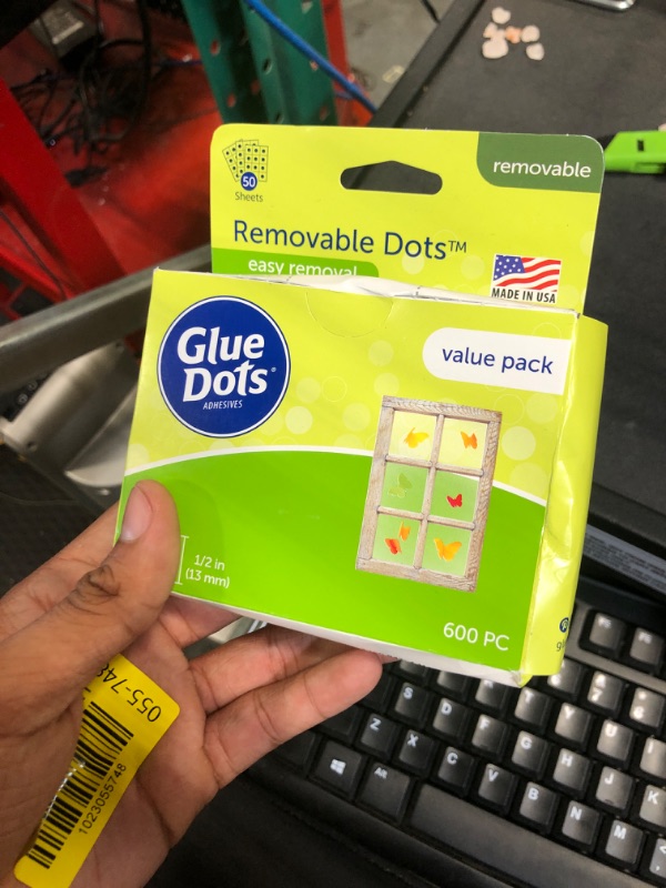 Photo 1 of Glue Dots, Removable Dots Value Pack, Double-Sided, 1/2", .5 Inch, 600 Dots, DIY Craft Glue Tape, Sticky Adhesive Glue Points, Liquid Hot Glue Alternative, Clear Removable Dots Value Pack 1 Pack