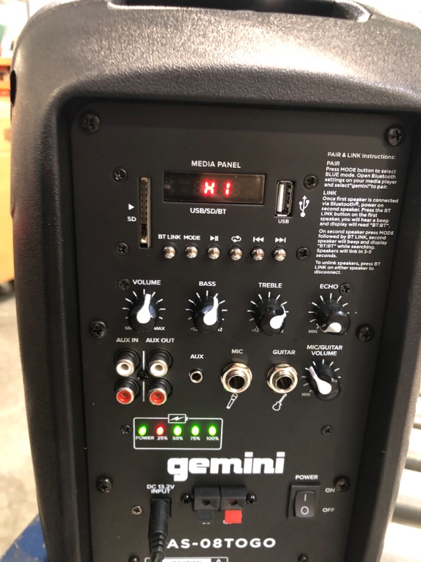 Photo 1 of Gemini AS-08 TOGO Passive speaker with 8 in. woofer.