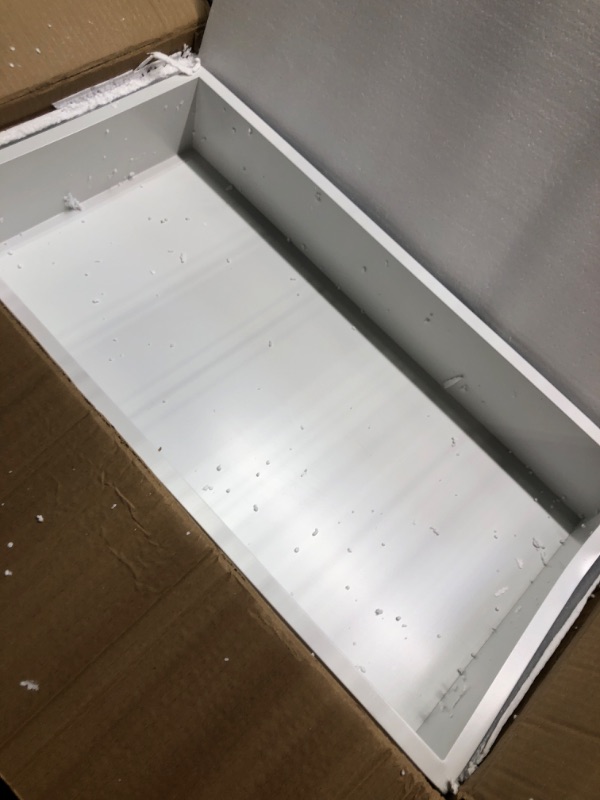 Photo 1 of 24"x12" No Tile Shower Niche, Wall-Inserted Wall Niche Double Shelves, NO Tile Needed Recessed Niche Shower, Stainless Steel 304 Brushed Niche Insert for Shower or Tub Storage 24'' X 12''?white)