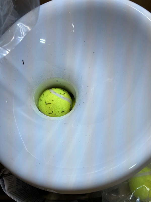 Photo 1 of ***USED AND DIRTY*** PetPrime Dog Automatic Ball Launcher for Large Dogs Dog Ball Thrower Machine Outdoor Indoor Use Interactive Dog Toy Adjustable Distance 10-40ft - Included 6 PCS 2.5” Tennis Balls and a Dog Whistle
