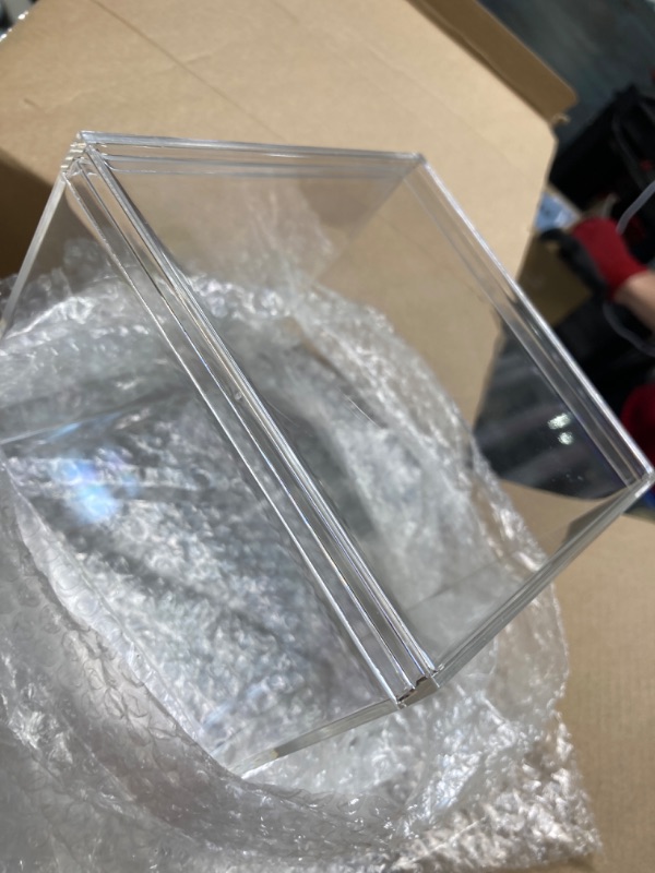 Photo 3 of 12 Pieces Clear Acrylic Plastic Square Cube Small Acrylic Box with Lid Decorative Storage Boxes Jewelry Display Box Mini Clear Container for Home Candy Pill and Tiny Jewelry (4.7 x 4.7 x 4.7 Inch)