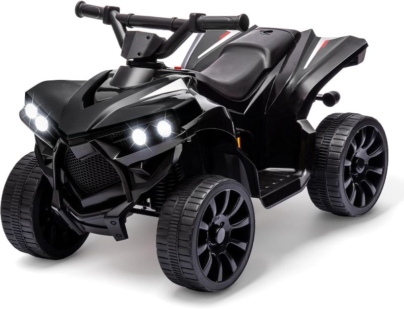 Photo 1 of ***product similar to the original photo/PARTS ONLY*** Kids 6V ATV, 4 Wheeler Ride on Quad Car Toy with LED Lights, Music, Foot Pedal & Wear-Resistant Wheels, Battery Powered Electric Vehicle for Kids Toddler 3+ Years Old, Black
