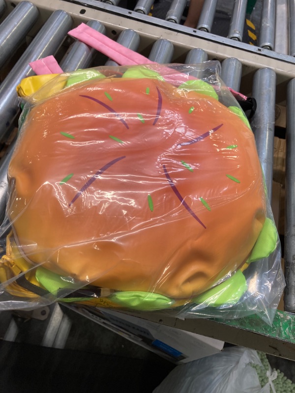 Photo 2 of ***DISJOINTED / BROKEN*** Oxmestus Novelty Cheeseburger Backpack,Funny Yellow Cartoon Universe Hamburger Backpack,Multi-Compartment Burger Backpack Daypack