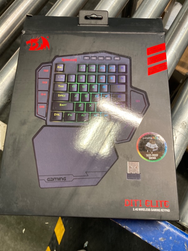 Photo 2 of Redragon K585 DITI Wireless One-Handed Mechanical Keyboard, 42 Keys 2.4Ghz RGB 40% Gaming Keypad with 7 Onboard Macro Keys, Detachable Wrist Support, Durable Battery (Brown Switch)