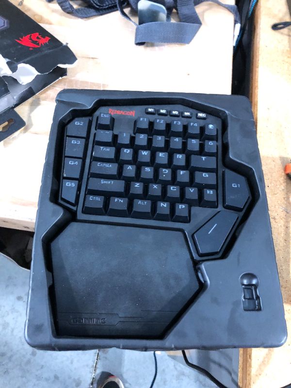 Photo 3 of Redragon K585 DITI Wireless One-Handed Mechanical Keyboard, 42 Keys 2.4Ghz RGB 40% Gaming Keypad with 7 Onboard Macro Keys, Detachable Wrist Support, Durable Battery (Brown Switch)