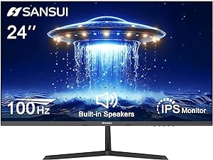 Photo 1 of SANSUI Monitor 24 inch 100Hz PC Monitor, VESA, HDMI VGA Ports, FHD Computer Monitor Ultra-Slim Ergonomic Tilt Eye Care for Home Office (ES-24F2, HDMI Cable Included)