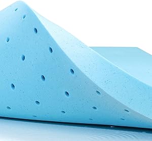 Photo 1 of  Memory Foam Mattress Topper Ventilated Gel Infused Bed Foam Topper for Pressure Relieving, CertiPUR-US Certified, Queen, Blue