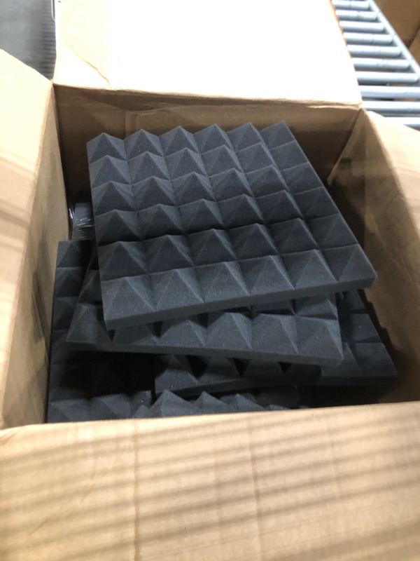 Photo 3 of  Acoustic Foam Panels, Sound Proof Foam Panels Black, High Density and Fire Resistant Acoustic Panels, Sound Panels, Studio Foam for Wall and Ceiling