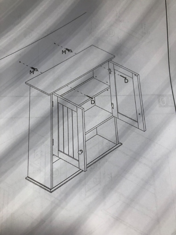 Photo 5 of  Wall Cabinet in White 22 in. W x 25 in. H x 7.9 in. D Ready to Assemble Over the Toilet Cabinet