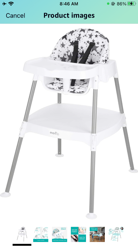 Photo 1 of Evenflo 4-in-1 Eat & Grow Convertible High Chair,Polyester