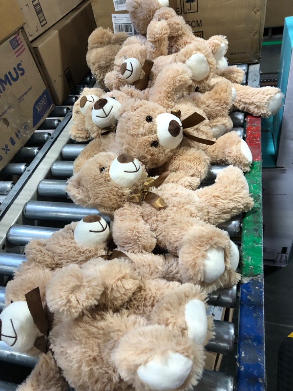 Photo 1 of DOLDOA Cuddly Soft Teddy Bear Bulk 11Packs, Teddy Bear Stuffed Animal Bulk 14'', Small Stuffed Teddy Bear Plush for Girls, Boys, Kids on Baby Shower, Christmas, Valentines (Light Brown Light Brown (11 Packs)